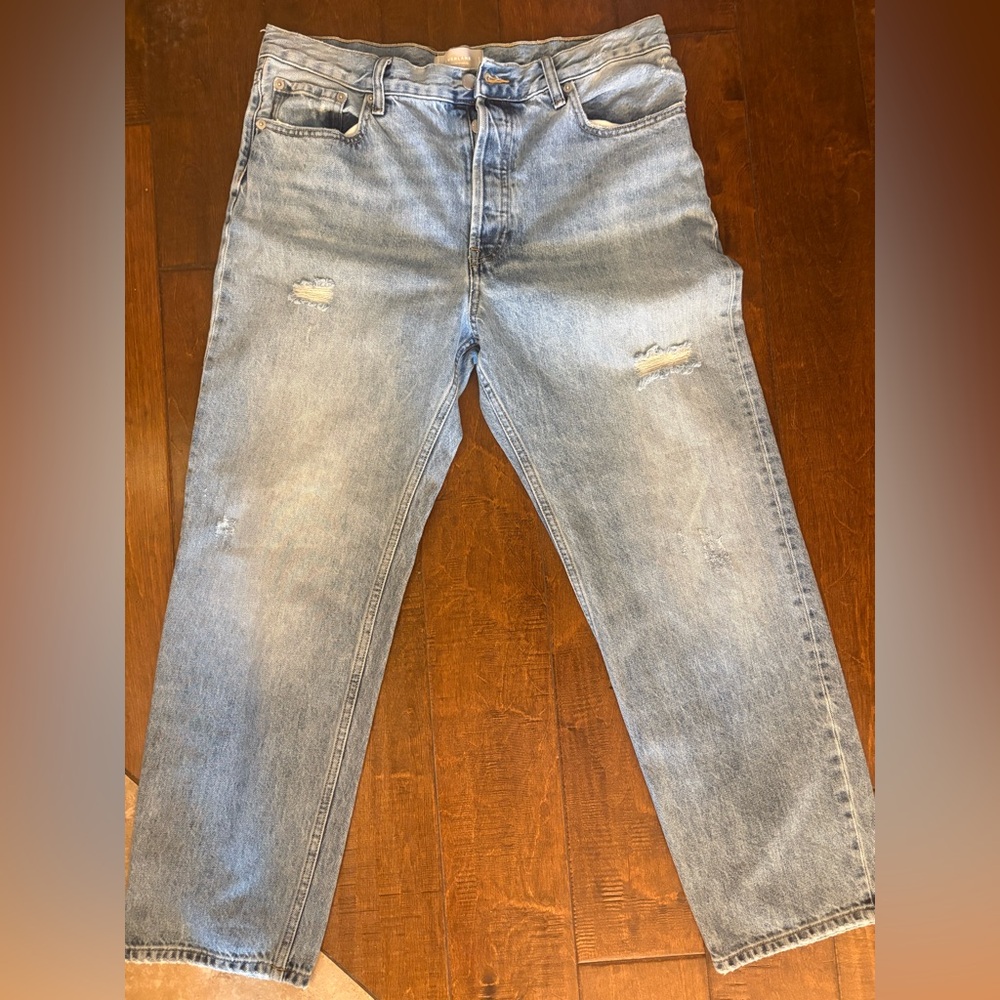 Everlane Light Blue Relaxed Distressed Jeans